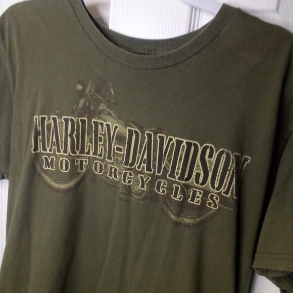 Harley Davidson Motorcycles Shirt Men XL Short Sleeve Greenville SC Green - Picture 7 of 11